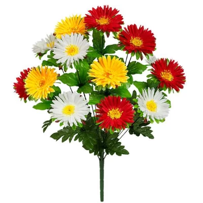 Искусственные цветы букет астры трехцветные, 52см