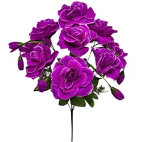 Искусственные цветы букет розы с бутончиками Марципан, 53см