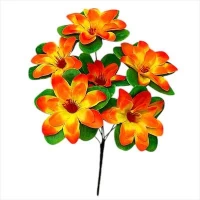 Искусственные цветы букет клематис с зеленой подставкой, 35см