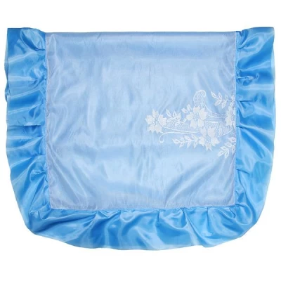 Покрывало Шелк, Тюль, Оборка шелк /Голубой/