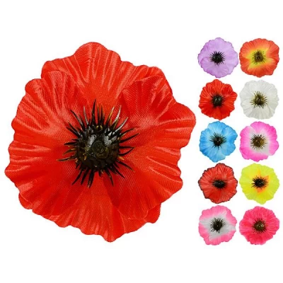 Искусственный мак атласный, 11см  ( в уп 100 шт)