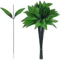 Нога букетная 1-ка с листом, 36см ( в уп 50 шт)