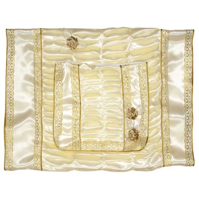 Комплект Гвоздика Шампань, цветок зол,цепь серебро