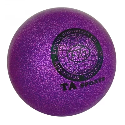 Мяч для художественной гимнастики Go Do 15 см фиолетовый с блестками FG-12-15-PUR