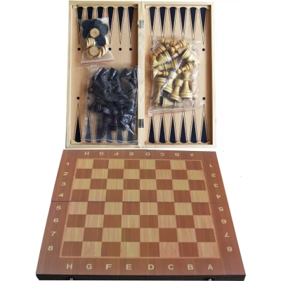 Набор 3в1 Нарды, Шахматы, Шашки (34х34 см) W7723