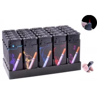 Зажигалка пластиковая с фонарем Сигареты (турбо пламя) №1309-4