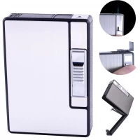 Портсигар на 10 сигарет с автоматической подачей и зажигалкой FOCUS (Острое пламя