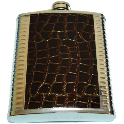 Фляга из пищевой нержавеющей стали обтянута кожей GD16