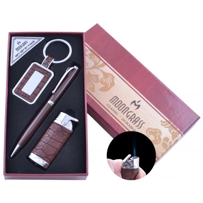 Подарочный набор брелок,ручка,зажигалка (Острое пламя) №AL-010