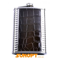 Фляга из пищевой нержавеющей стали обтянута кожей GDA9-1