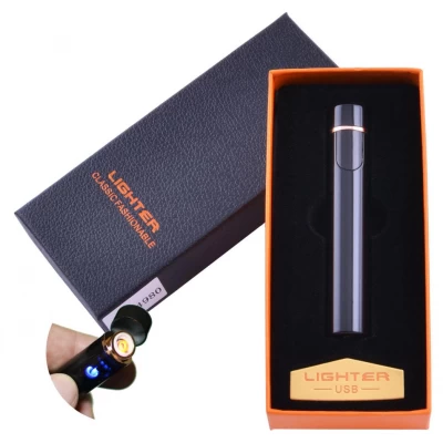 USB зажигалка в подарочной упаковке Lighter (Спираль накаливания) XT-4980 Black
