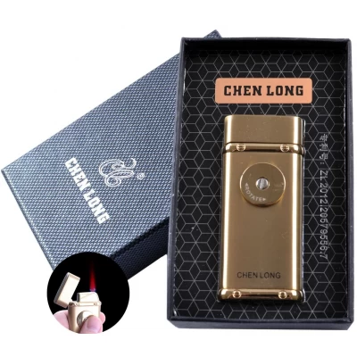 Зажигалка подарочная CHEN LONG (Турбо пламя) №4326 Gold