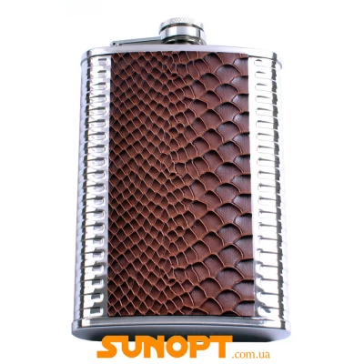 Фляга из пищевой нержавеющей стали обтянута кожей GDA9-3