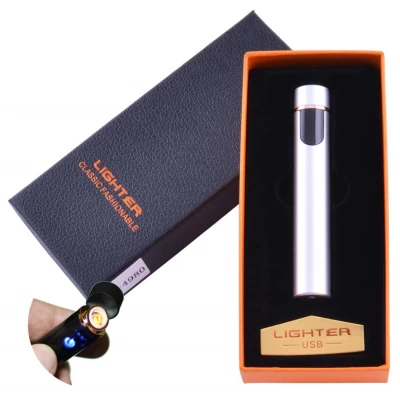 USB зажигалка в подарочной упаковке Lighter (Спираль накаливания) XT-4980 Silver