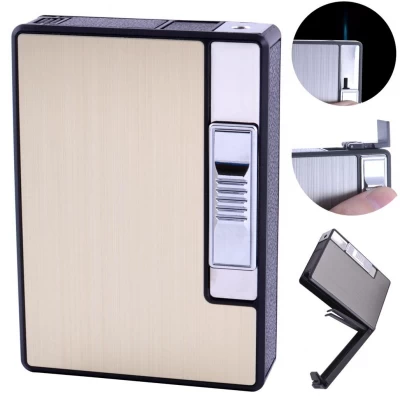 Портсигар на 10 сигарет с автоматической подачей и зажигалкой FOCUS (Острое пламя