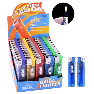 Зажигалка пьезо прозрачная BAIDA (Обычное пламя) №833T Зажигалка пьезо прозрачная BAIDA (Обычное пламя) №833T