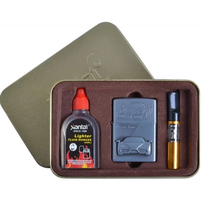 Подарочный набор Ferrari Enzo 3в1 Зажигалка, бензин, мундштук №4715-7