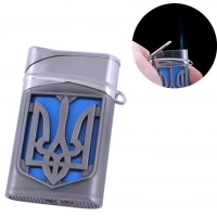 Зажигалка карманная Герб Украины (турбо пламя) №4112-2