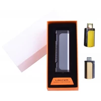 USB зажигалка в подарочной упаковке Lighter (Спираль накаливания) №HL-35 Black