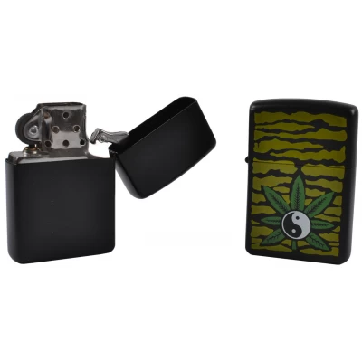 Зажигалка бензиновая Конопля STAR №0886-2