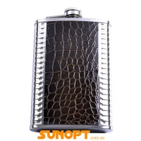Фляга из пищевой нержавеющей стали обтянута кожей (256мл/9oz.) GDA9
