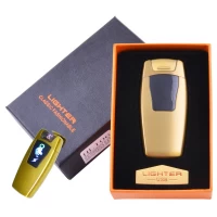 Электроимпульсная зажигалка в подарочной коробке Тигр №HL-106 Gold