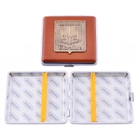 Портсигар кожа Украина (20 шт) YH-02 (Коричневый)