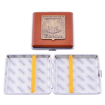 Портсигар кожа Украина (20 шт) YH-02 (Коричневый) Портсигар кожа Украина (20 шт) YH-02 (Коричневый)