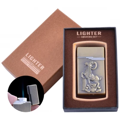 Зажигалка в подарочной коробке Золотой Козел (Острое пламя) №XT-33