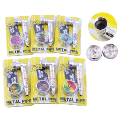 Курительная трубка + гриндер + сетки (Металл) YD-486