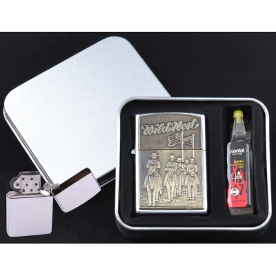 Зажигалка бензиновая в подарочной упаковке Wold West №XT-3858-3
