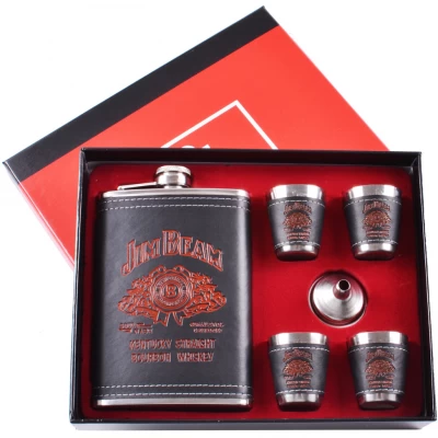 Подарочный набор 6в1 фляга, рюмки, лейка Jim Beam TZ-3