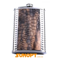 Фляга из пищевой нержавеющей стали обтянута кожей GDA9-4