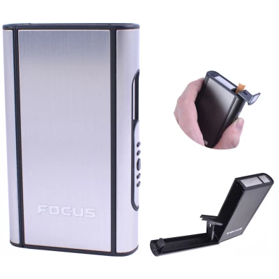 Портсигар с выбросом сигарет (10 шт) №XT-4937 Silver