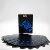 Карты игральные пластиковые (черно-синие) №395-1New