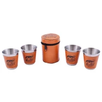 Рюмки в кожаном чехле За богатый улов (4 шт) PM-21-1