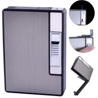 Портсигар на 10 сигарет с автоматической подачей и зажигалкой FOCUS (Острое пламя