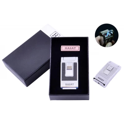 Зажигалка в подарочной коробке HASAT (Острое пламя) №4314 Black