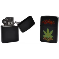 Зажигалка бензиновая Конопля STAR №0886-1