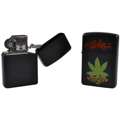 Зажигалка бензиновая Конопля STAR №0886-1
