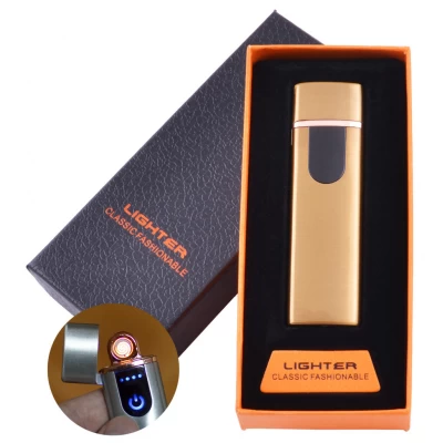 Сенсорная USB зажигалка в подарочной коробке LIGHTER ⚡️ HL-101-2 Gold