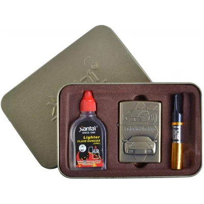 Подарочный набор Lamborghini Murcilago 3в1 Зажигалка, бензин, мундштук №4715-4