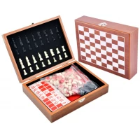 Игровой набор шахматы/лото, деревянная коробка №2519