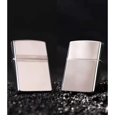 Зажигалка бензиновая 'ZORRO ULTIMATE JUSTICE' серебро HL-292