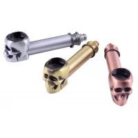 Курительная трубка Череп (металл) №8029