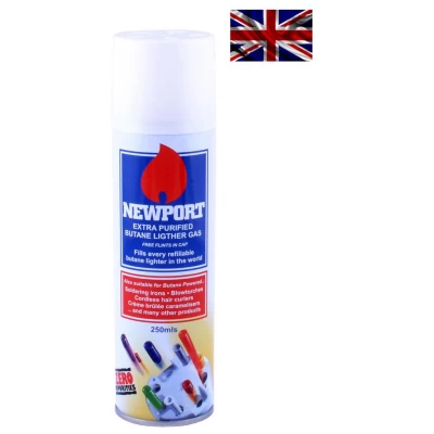 Газ для заправки зажигалок высокой очистки Newport 250 мл (Англия)