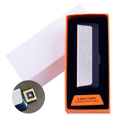 Электроимпульсная зажигалка в подарочной упаковке Абстракция (Двойная молния, USB) HL-61-1