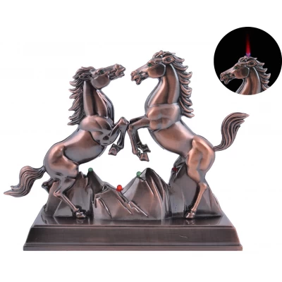 Зажигалка сувенирная Два коня (Турбо пламя) №XT-3901