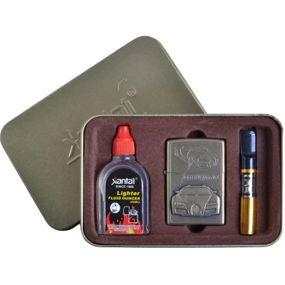 Подарочный набор Bugatti Veyron 3в1 Зажигалка, бензин, мундштук №4715-1