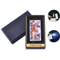 Зажигалка с фонариком в подарочной коробке Тигр (Турбо пламя) №1987-1